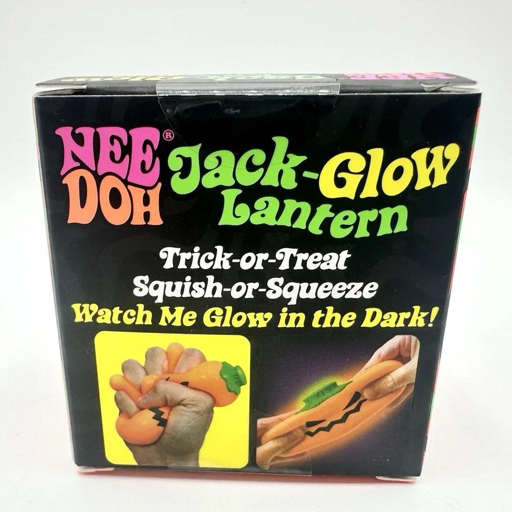 New Sealed NeeDoh Purple Jack Glow Pumpkin Halloween Glow In The Dark Schylling